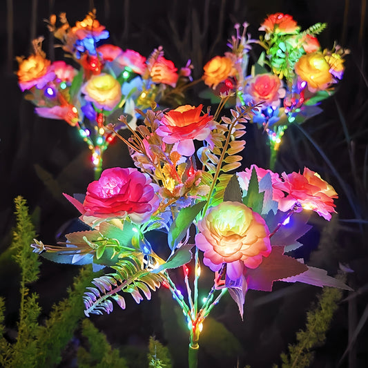 Solar LED Lights Hibiscus Flower Lawn Lamp IP65 Outdoor